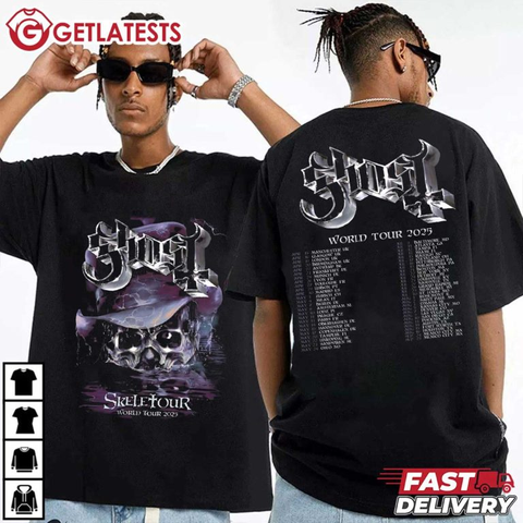 Ghost Rock Band Skeletour World Tour 2025 Fan Gift T-Shirt

