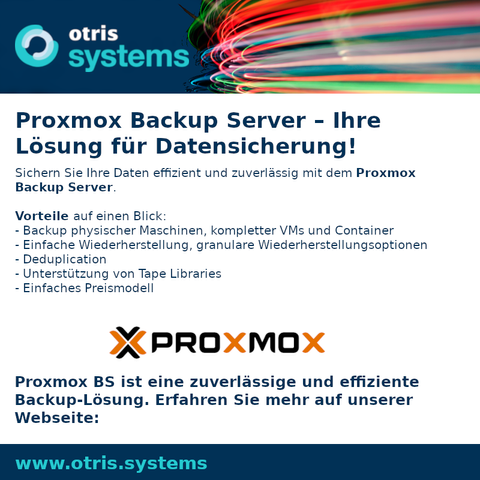 Proxmox Backup Server -Ihre Lösung für Datensicherung