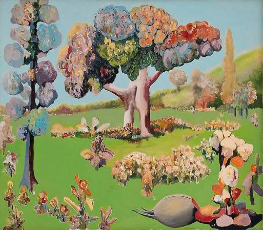 Heaven by Benny Andrews, 1967 (oil painting)