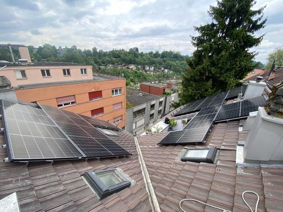 Solaranlage auf Dach in Lorraine