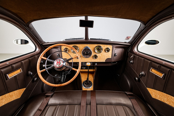 the  interior, it is a nice dark brown color , tan accents 