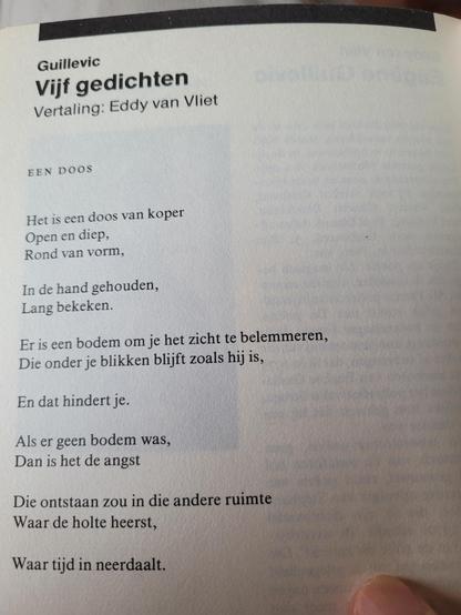 Gedichten van Guillevic en W.S.Graham in Raster, halverwege jaren '80

