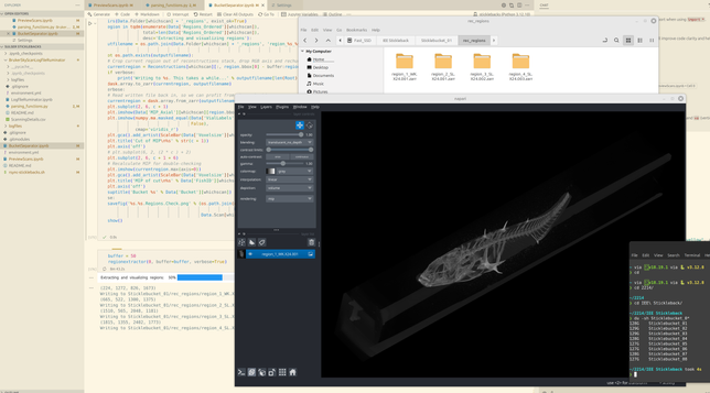 Screenshot of napari with loaded 3D data