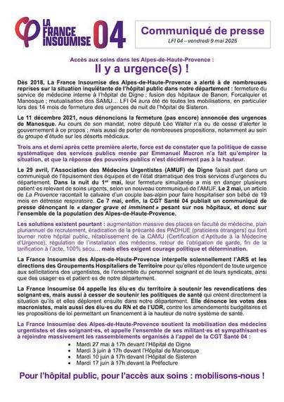 250509_Communiqué-LFI04_Accès-aux-soins