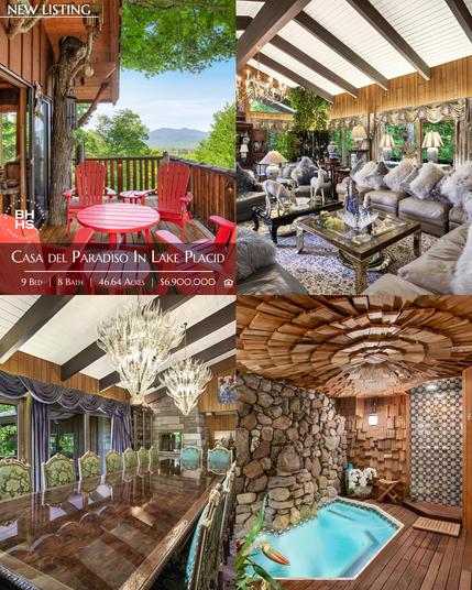 Casa Del Paradiso In Lake Placid - Tree House View, Living Room, Dining Room, Grotto