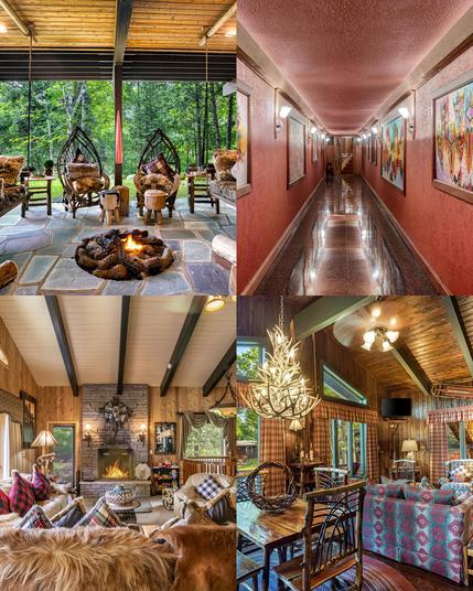 Casa Del Paradiso In Lake Placid - Covered Porch, Hallway, Living Room in Second Building, Living Room In Third Building