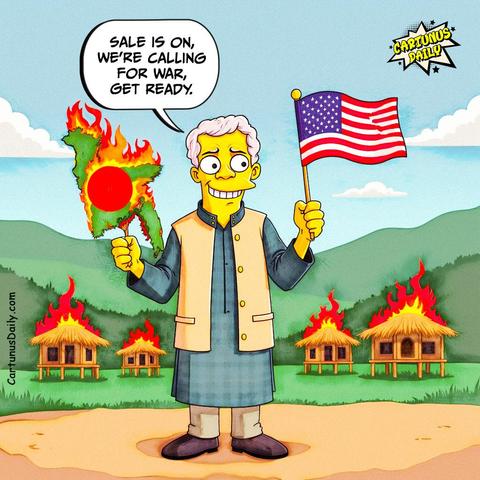 "Sale is on, we're calling for war, get ready." - Chief Advisor Dr. Muhammad Yunus

All these years, we just heard about ‘selling the country,’ but now this guy is literally doing it!

#CartunusDaily #Bangladesh #Bangladeshi #politicalcartoons #BangladeshCrisis #freedomofspeech #DrYunus #dryunusgovt #YunusRegime #yunusgovernment #dryunusagainstjournalists
#কার্টুনুসডেইলি