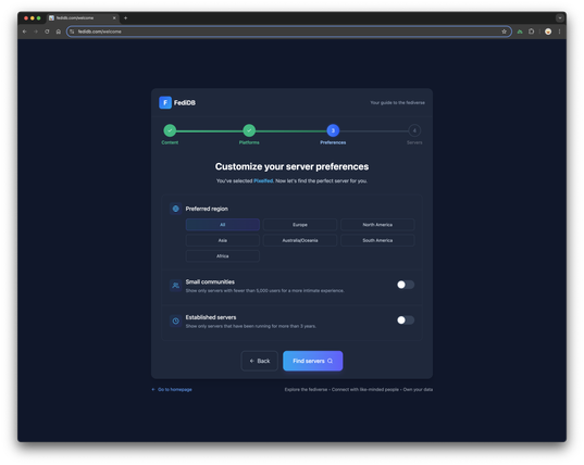 FediDB Onboarding Step 3