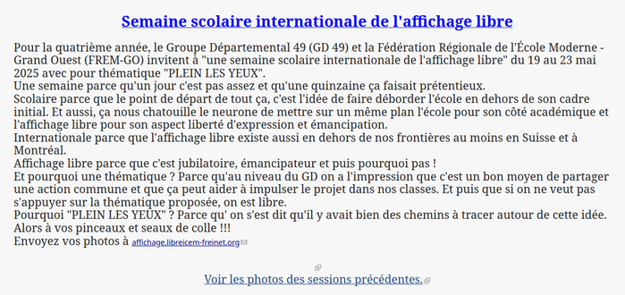 La semaine internationale de l'affichage libre