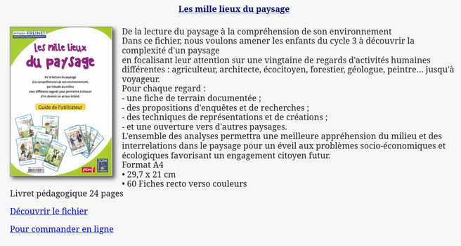 Un outil : Les mille lieux du paysage