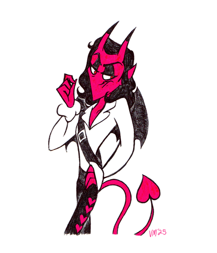 Captain Levasseur drawn as a HELLUVA BOSS-style incubus with a notably annoyed side-glance.