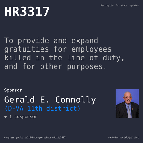 Description of HR3317, and a depiction of its sponsor, Gerald E. Connolly.