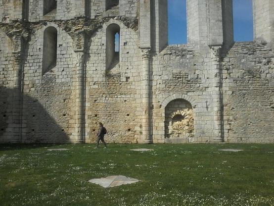 A wall ruin that has been patched over the upgrades the abbey received