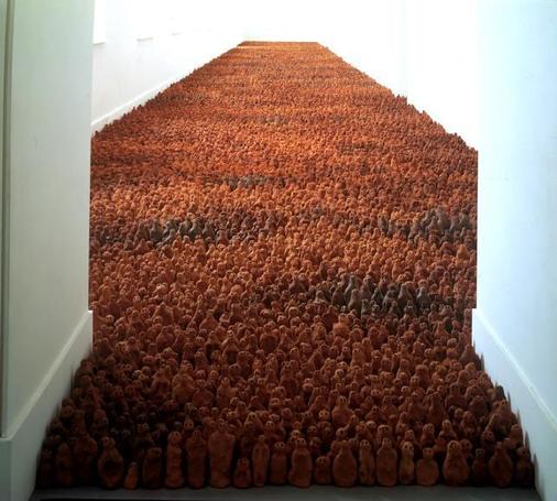 Field For The British Isles (installation view) by Antony Gormley, 1995 (approximately 40,000 terracotta figures)