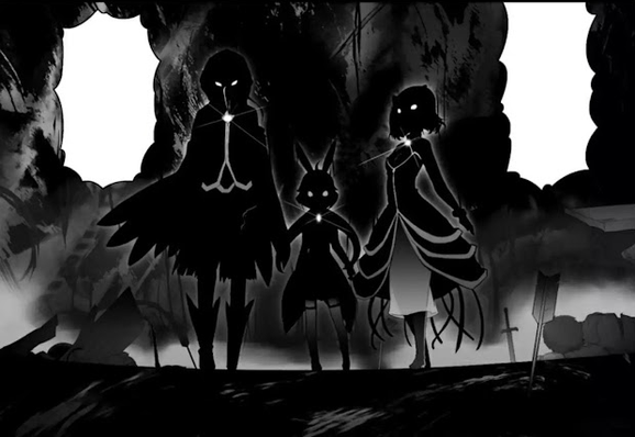 Corbeau, Lapin, and Minou from the manga series Puella Magi Tart★Magica: The Legend of “Jeanne d’Arc”