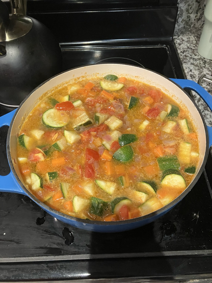 Picture of all vegetables before being blended into soup