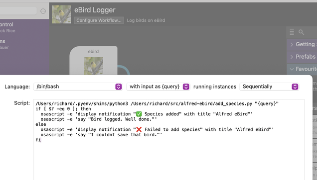 My screenshot of my alfred script