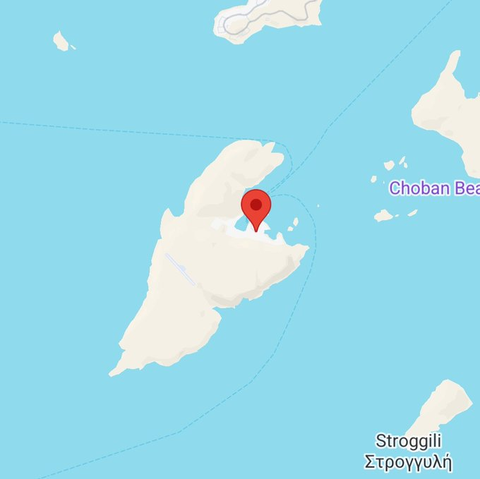 Eine Karte zeigt die kleine griechische Insel Kastellorizo nahe gegenüber der türkischen Küste gelegen.