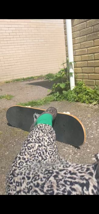 Crashing off my skateboard. 
