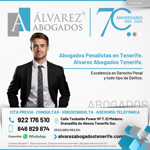 Abogados Penalistas en Tenerife. Alvarez Abogados Tenerife, la Excelencia en Derecho Penal y todo tipo de Delitos. Alto grado de especialización. Asesoría especializada y defensa legal de calidad.
https://alvarezabogadostenerife.com/2017/02/abogados-especialistas-derecho-penal-delitos-economicos/

#alvarezabogados #abogadostenerife #penalistas #penal #derechopenal #delitos #justicia #abogados #Tenerife
