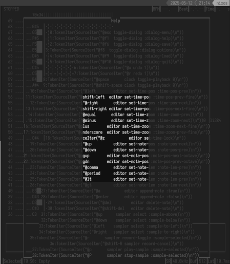 a 30x15 tui dialog overflowing with a lot of data. the resulting picture looks curiously cpu-shaped.