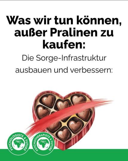Durchgestrichene Schachtel mit herzförmigen Pralinen.