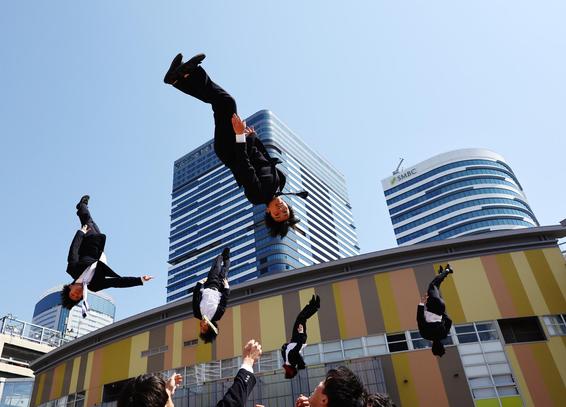 Members of Cheer Re-Man’s, an all-male cheer-leading team of active businessmen, perform at “Cheer Up Japan”  in Tokyo, Japan, March 22, 2025. REUTERS/Kim Kyung-Hoon