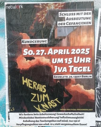 Schluss mit der Ausbeutung der Gefangenen

2025

#prisoners #berlinposter #politicalposters #2704 #jvategel