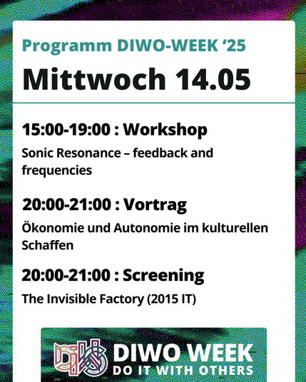 Digitaler Programmflyer mit allen Details als Text.