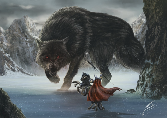 Tyr and Fenrir by Art Station