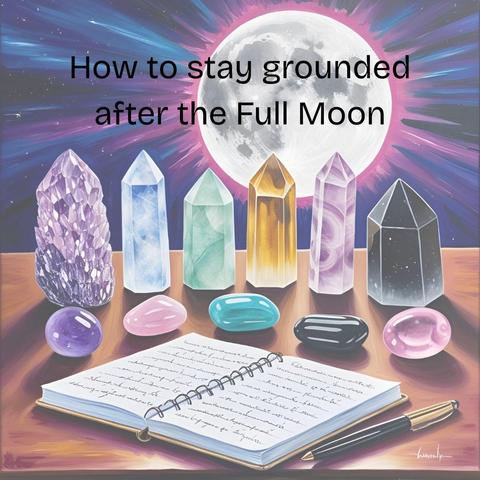 full moon and crystals