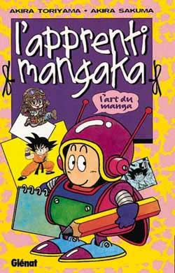 La couverture de l'apprenti mangaka par Toriyama présentant un personnage insectoïde tenant un carnet de croquis et un gros crayon