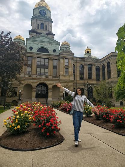 Me, posing outside the Cabell County Courthouse, in Huntington WV.