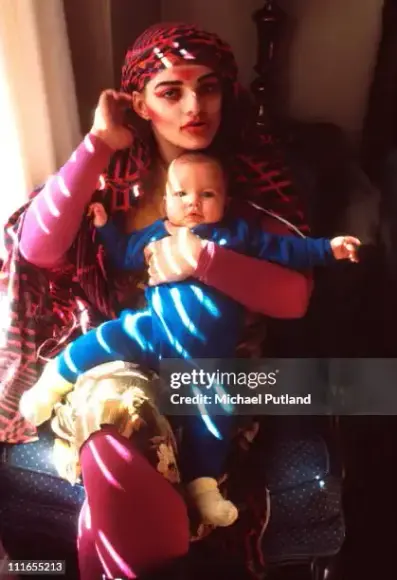 Nina Hagen portrait with daughter Cosma Shiva Hagen, London, 1982. (Photo by Michael Putland/Getty Images)