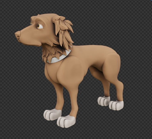An incomplete 3D Model of a dog.
