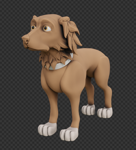 An incomplete 3D Model of a dog