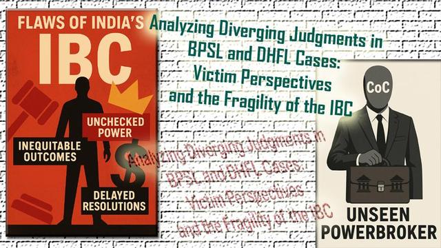 The article examines two Supreme Court rulings under the Insolvency and Bankruptcy Code (IBC) that reveal troubling inconsistencies. In the BPSL case, JSW Steel’s ₹19,350 crore resolution plan—initially approved by the Committee of Creditors (CoC) and NCLT—was overturned by the Supreme Court in May 2025, citing procedural lapses such as delay, improper financial instruments, and non-compliance with Section 29A. The judgment criticized the CoC and Resolution Professional for dereliction of duty, raising concerns over investor trust. Conversely, in the DHFL case, where Piramal Capital’s resolution plan addressed ₹87,248 crore in claims, the Court upheld the plan in April 2025 despite allegations of illegality, irregularity, bias and the exclusion of retail investors or ex-promoters from decision-making. Praising the CoC’s conduct, the Court reaffirmed creditor rights but overlooked unequal stakeholder treatment. The article argues that these diverging judgments expose the fragility of the IBC, highlight unchecked CoC power, and underscore the urgent need for a more transparent, inclusive, and just insolvency framework.
