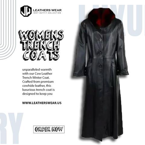 Leather Trench Winter Coat