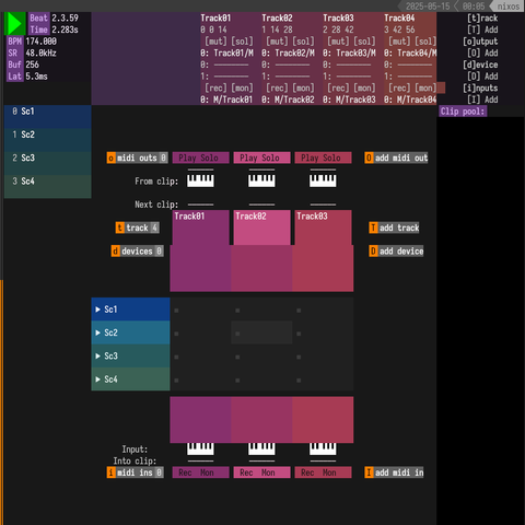 screenshot of tui daw embedded in another version of itself in beautiful sunset over the caribbean colors