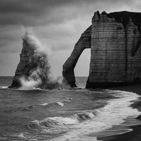 "Je me suis soudain mis à penser aux falaises d’Étretat, en Normandie, dont j’ai appris récemment que le calcaire qui les constitue est en réalité un agglomérat de milliards de minuscules organismes. J’ai pensé à toute cette vie qui s’est déposée là inexorablement, prodiguant ainsi comme une idée de patience à la falaise même. Patience qui, de nos jours, poussée sans doute à bout par l’érosion des pluies acides, s’écroule par pans entiers."