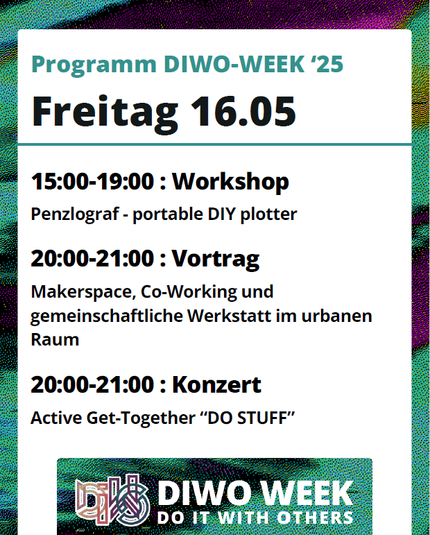 Digitaler Flyer mit dem Programmdetails als Text

