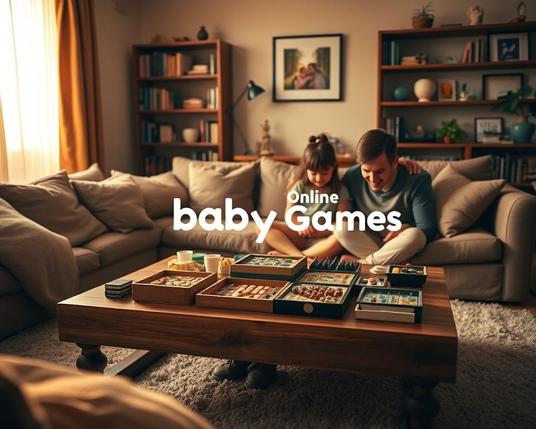 “Dad and daughter laughing over a board game with rainbow pieces.”
