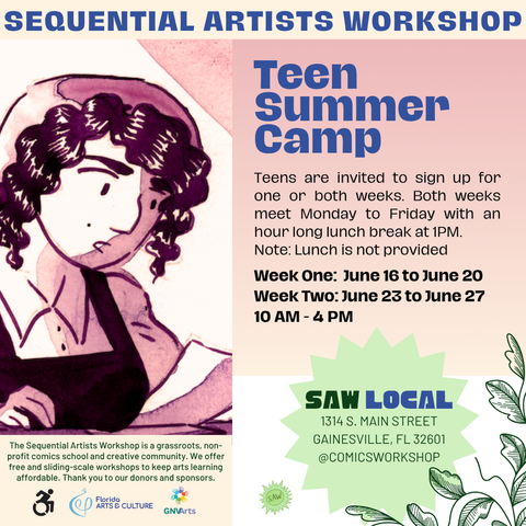 Our annual, in-person Teen Summer Comics Camp is back at SAW—two weeks of hands-on creativity, storytelling, and comics-making with guest artist Lindsay Taylor!
⁠
Link in bio to learn more and sign up! 

📅 Week One: June 16–20
📅 Week Two: June 23–27
🕙 10AM–4PM daily (lunch break at 1PM)