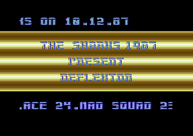 Screenshot of "Deflektor" - Crack: The Sharks - Published by Vortex on Commodore 64 (1987)