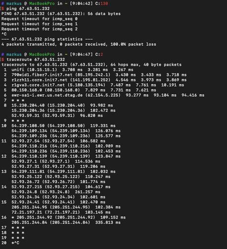 4 packets transmitted, 0 packets received, 100.0% packet loss