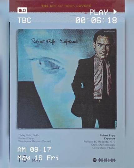 Abreißtageskalender von seltmann mit dem Kalenderblatt des Vinyl-Covers der LP "Exposure" (1979) von Robert Fripp