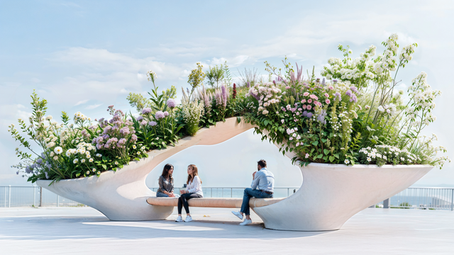 Urban furniture, living bench
An innovative flower bed and street furniture that reflects the idea of integrating nature and design with a functional purpose.