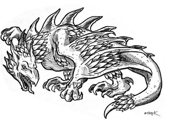 Ein Basilisk, gezeichnet von Alexander Kuhn