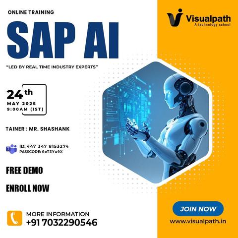 🚀 FREE ONLINE DEMO – SAP AI (Artificial Intelligence)

Unlock the future of enterprise intelligence with SAP AI! Learn how Artificial Intelligence
📌 Course: SAP AI
📅 DEMO on Date: 24th May 2025, 🕘Time: 9:00 AM (IST), 
🎓 Trainer: Mr. Shashank
🔗 Join Microsoft Teams Meeting Link: https://bit.ly/3GS2EpL
🆔 Meeting ID: 447 347 8153274
🔐 Passcode: 6oT3Yu9X
📞 For more info: +91 7032290546
🌐 Visit Website: https://www.visualpath.in/sap-btp-cap-fiori-training.html 
📩 WhatsApp: https://wa.me/c/917032290546

#SAPAI #SAPTraining #AICourse 
