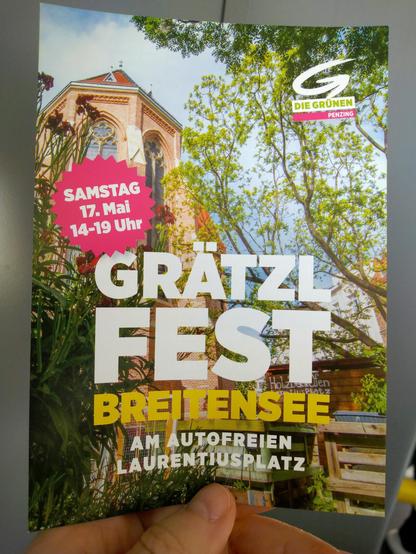 Flyer zeigt eine Einladung zu einem Bezirksfest